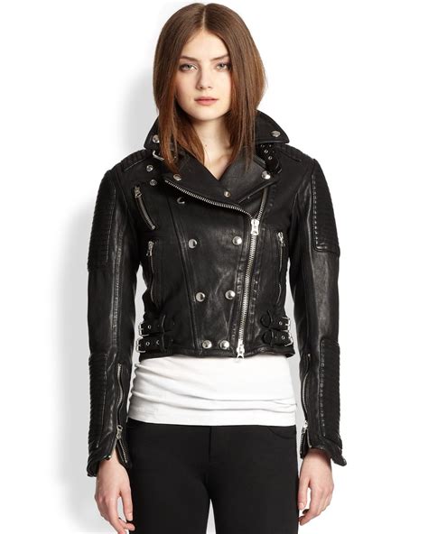 burberry black leather jacket